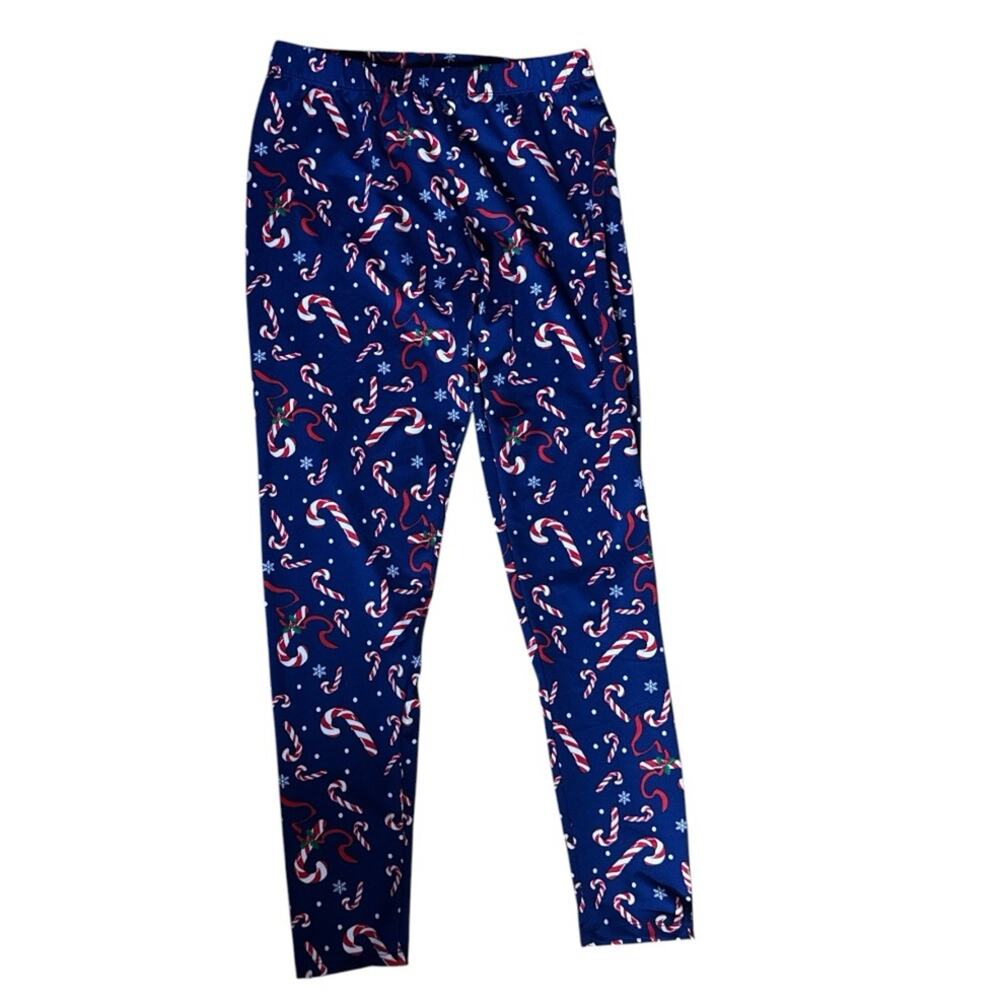 Jolliday Women’s Seasonal Holiday Candy Cane  Print Soft Leggings NWT Sz S